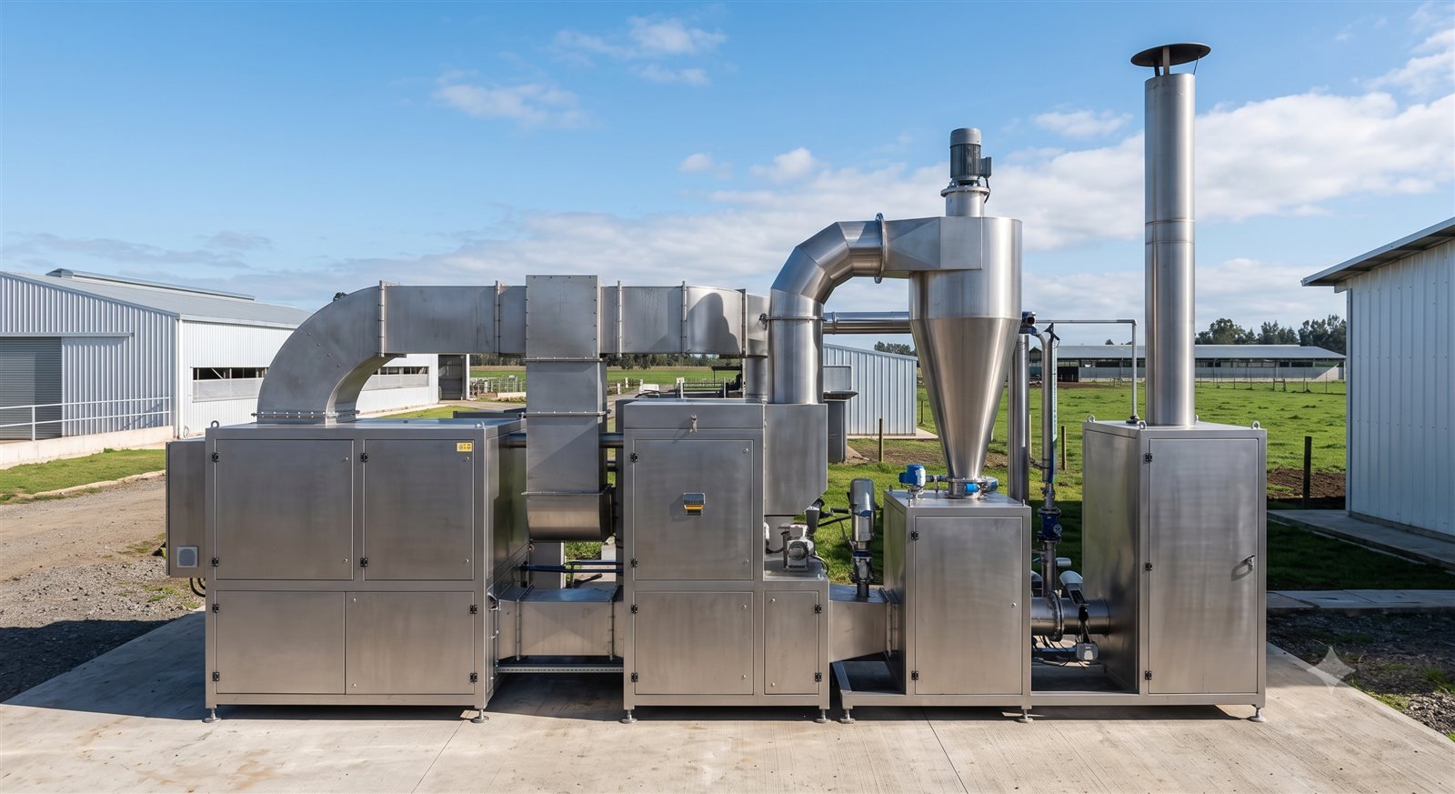 Máquina modular de tratamiento térmico de purines en planta agropecuaria